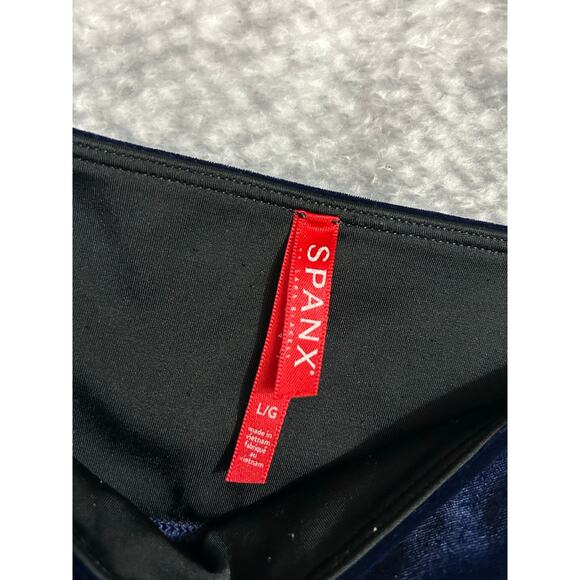 Spanx Velvet Lapis Night Blue Leggings Full Length Business Casual Size Large - Picture 5 of 12